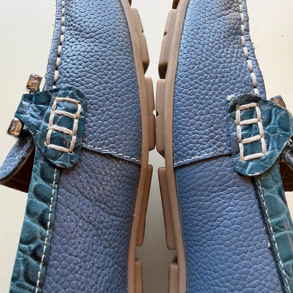 Easy Spirit Women's Megan Slip On Loafers Blue Croc Horse Bit Gorpcore - Picture 8 of 12